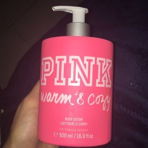 half full warm and cozy pink lotion